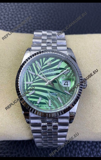 Rolex Datejust Cal.3235 Movement 1:1 Mirror Replica 904L Steel 36MM - Green Palm-Motif Dial