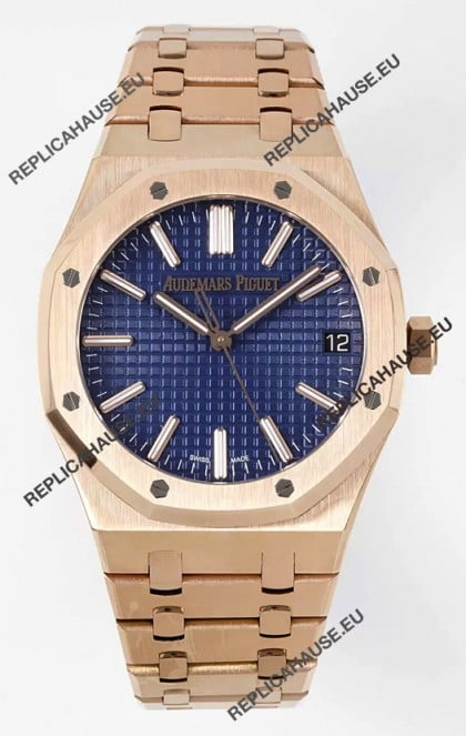 Audemars Piguet Royal Oak 15510 50th Anniversary 41MM Blue Dial Rose Gold 41MM 1:1 Mirror Replica