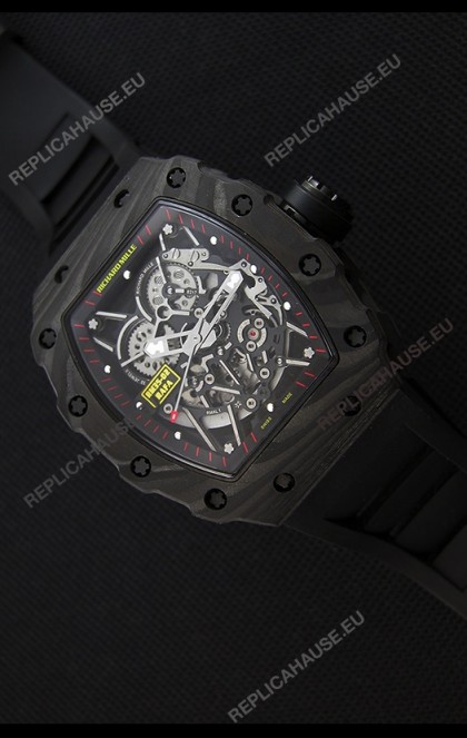 Richard Mille RM35-2 Rafael Nadal Forged Carbon Case with Black Rubber Strap