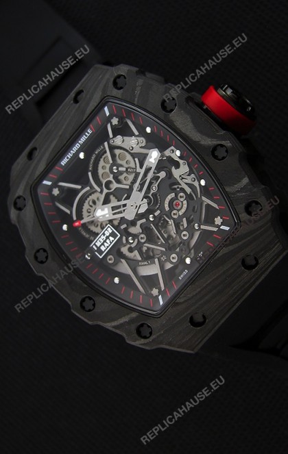 Richard Mille RM35-2 Rafael Nadal Forged Carbon Case with Black Rubber Strap