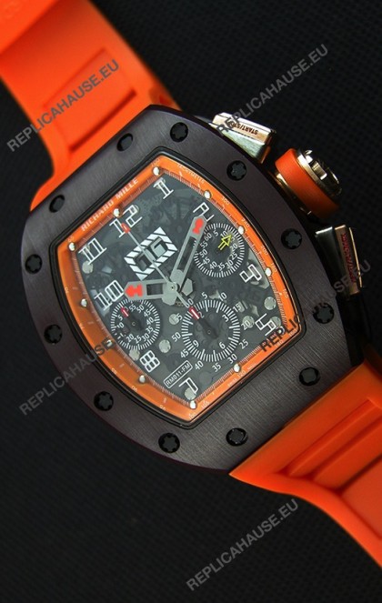 Richard Mille RM011-FM Felipe Massa One Piece Ceramic Case Watch in Orange Strap