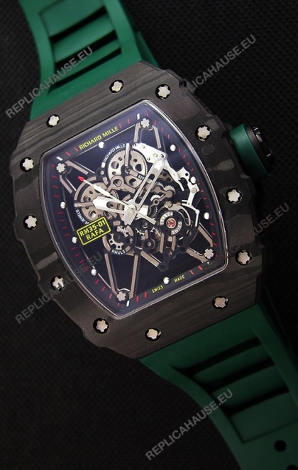 Richard Mille RM35-01 Rafael Nadal Forged Carbon Case with Green Strap 