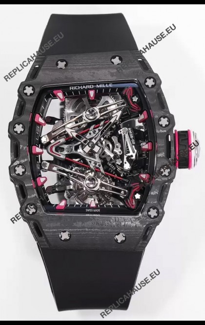 Richard Mille RM38-02 Carbon Casing Bubba Watson Black Rubber Tourbillon Movement 1:1 Mirror Replica