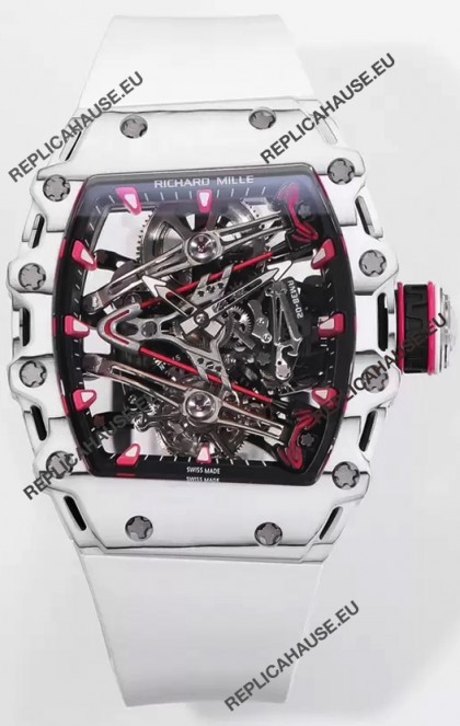 Richard Mille RM38-02 White Carbon Bubba Watson White Rubber Tourbillon Movement 1:1 Mirror Replica