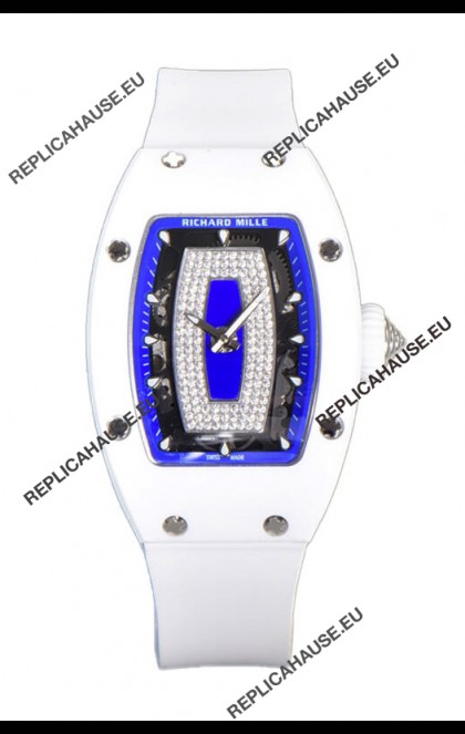 Richard Mille RM007 White Ceramic Blue Dial Automatic Superclone Swiss Replica Watch