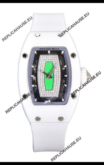 Richard Mille RM007 White Ceramic Green Dial Automatic Superclone Swiss Replica Watch