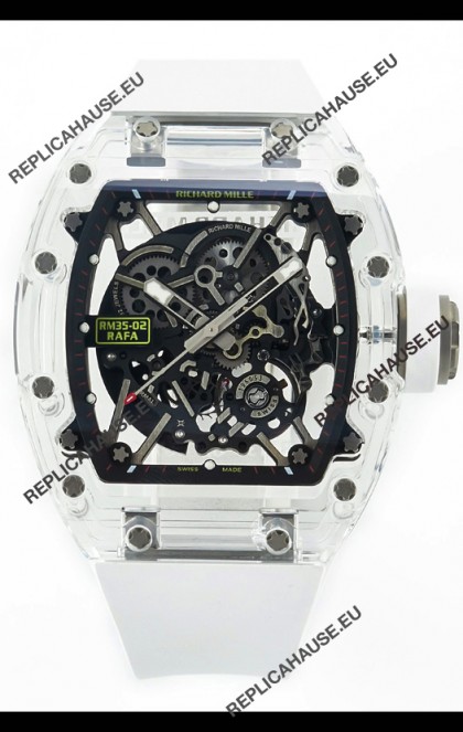 Richard Mille RM35-02 Rafael Nadal Transparent Sapphires Casing with Genuine Tourbillon Super Clone Watch