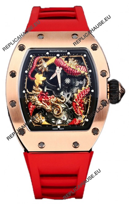 Richard Mille RM057 Dragon Dial Rose Gold Plated Watch in Swiss Automatic Movement