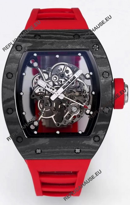 Richard Mille RM055 Black Carbon Casing 1:1 Superclone Genuine Tourbillon Watch 