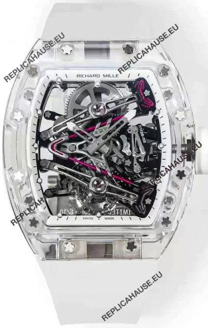 Richard Mille RM38-02 Sapphires Bubba Watson White Rubber Tourbillon Movement 1:1 Mirror Replica