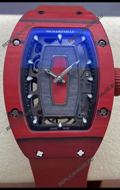 Richard Mille RM07 Red Carbon Casing 1:1 Superclone Swiss Replica Watch 