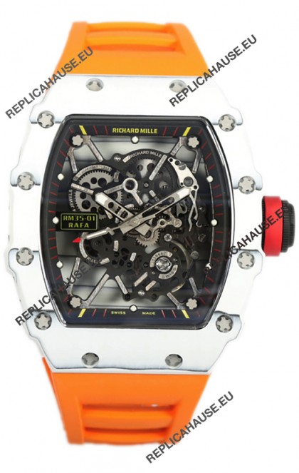 Richard Mille RM35-01 Rafael Nadal Carbon Fiber Casing with Genuine Tourbillon Super Clone Watch