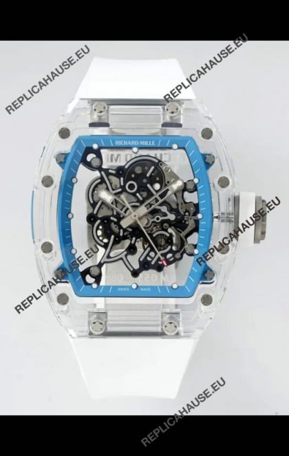 Richard Mille RM055 Transparent Sapphires Casing with Genuine Tourbillon Super Clone Watch