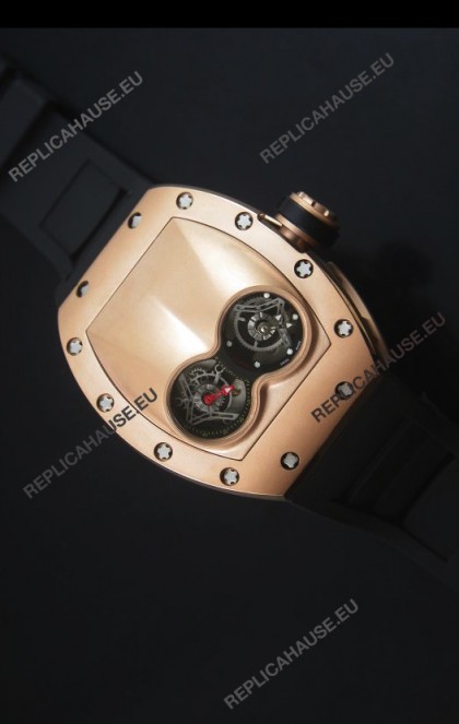 Richard Mille RM053 Tourbillon Pablo Mac Donough Pink Gold Case Black Strap Swiss Watch