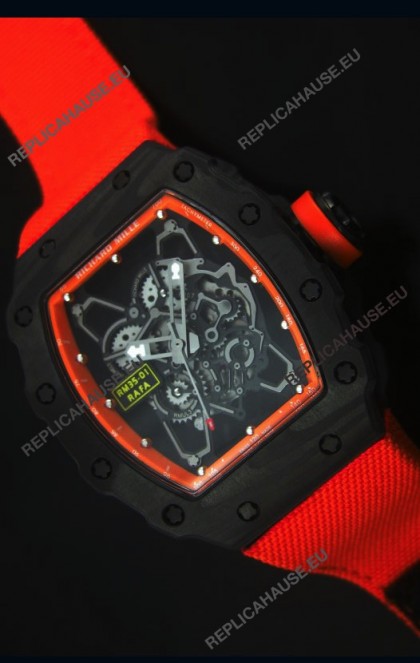 Richard Mille RM35-01 Rafael Nadal Edition Swiss Replica Watch Orange Nylon Strap