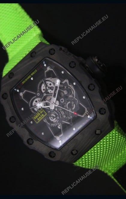 Richard Mille RM35-01 Rafael Nadal Edition Swiss Replica Watch Green Nylon Strap