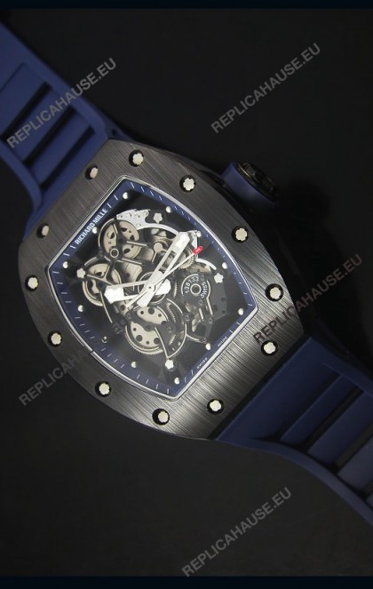 Richard Mille RM055 Ceramic Case Watch in Blue Inner Bezel