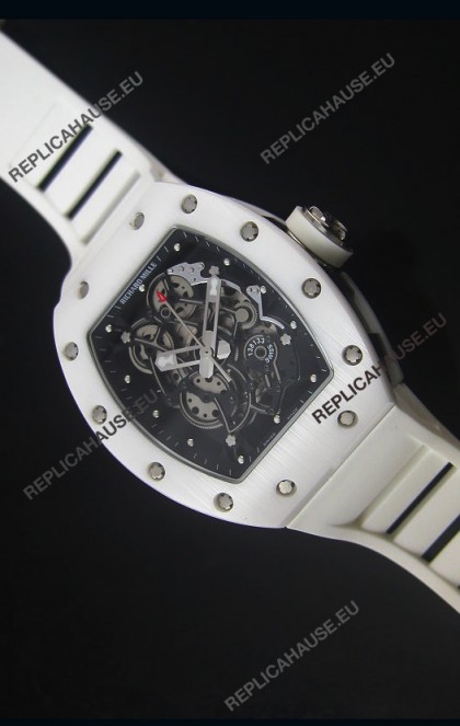 Richard Mille RM055 White Ceramic Case Watch in Black Inner Bezel
