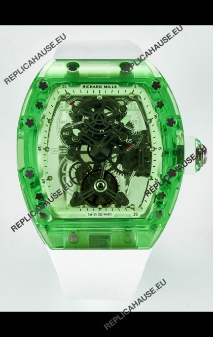 Richard Mille Super Clone 56-01 Transparent Sapphires Casing with Genuine Tourbillon Watch