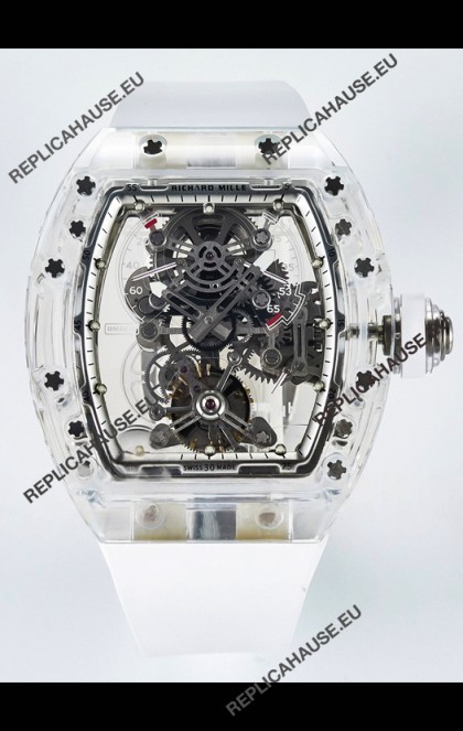 Richard Mille Super Clone 56-01 Transparent Sapphires Casing with Genuine Tourbillon Watch