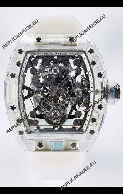 Richard Mille Super Clone 56-01 Transparent Sapphires Casing with Genuine Tourbillon Watch