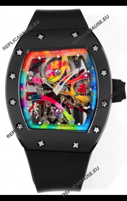 Richard Mille Super Clone RM68-01 Black Ceramic Casing and Strap Tourbillon Swiss Replica