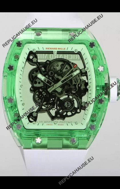 Richard Mille RM055 Transparent Sapphires Casing with Genuine Tourbillon Super Clone Watch