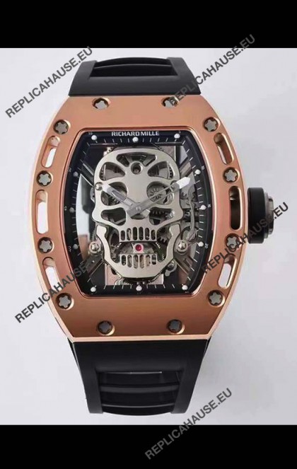 Richard Mille RM052 Skull Genuine Tourbillon Edition Watch in Rose Gold Casing