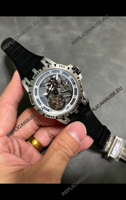 Roger Dubuis Super Clone Excalibur Spider Flying Tourbillon Skeleton Titanium Casing 45MM