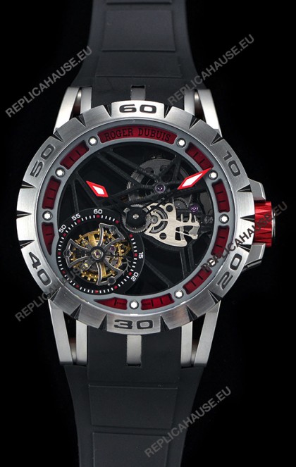 Roger Dubuis Excalibur Spider Flying Tourbillon Skeleton Titanium Casing 1:1 Mirror Swiss Watch