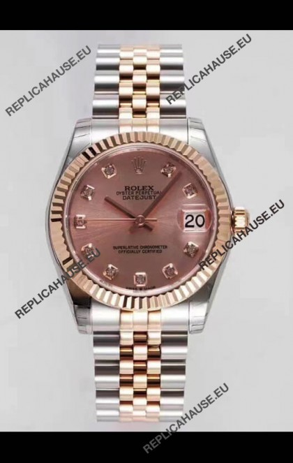 Rolex Datejust 31MM Cal.3135 Movement Swiss Replica Champange Dial Jubilee Strap - Ultimate 904L Steel Watch