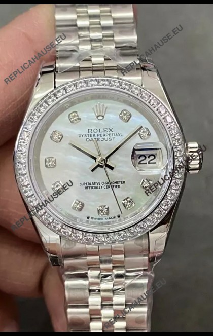 Rolex Datejust Super Clone Mother of Pearl Dial Steel Casing Watch 28MM