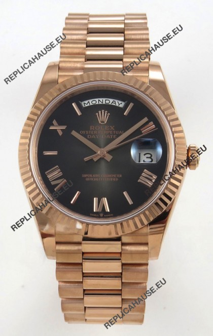 Rolex Day Date Super Clone Ombre Brown Dial 40MM 220 Grams Swiss Replica watch 