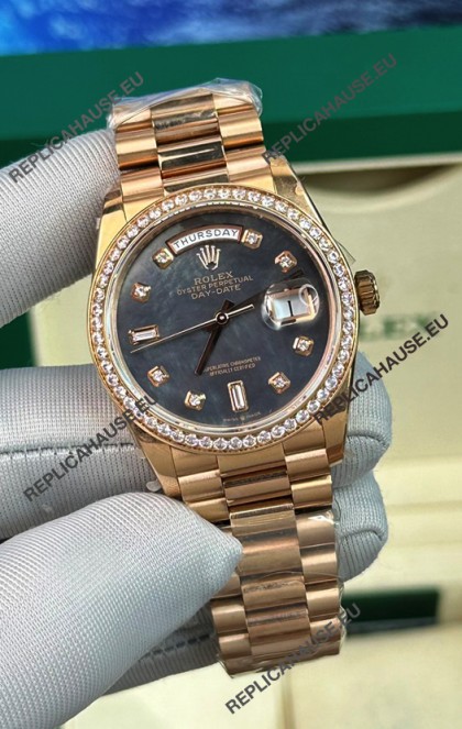 Rolex Day Date Presidential 18K Rose Gold Watch 40MM - Pearl Dial 1:1 Mirror Quality