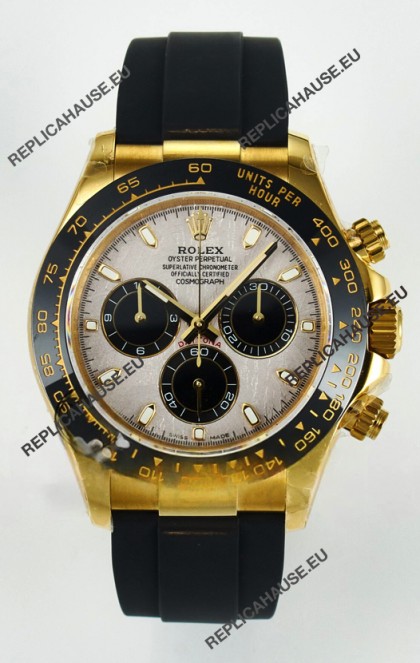 Rolex Daytona Super Clone 116518 Yellow Gold Meteorite Dial Original Cal.4130 Movement