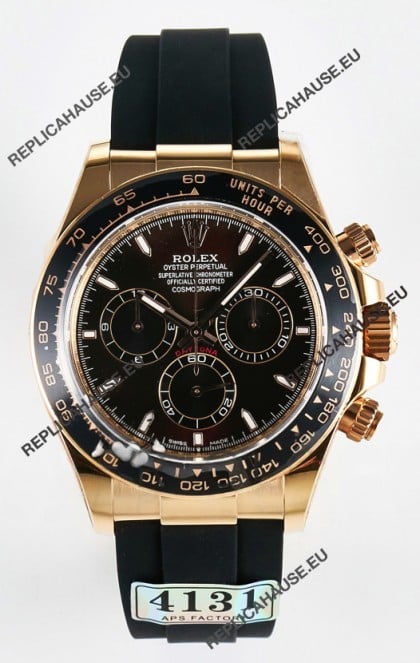 Rolex Daytona Super Clone 126515 Rose Gold Black Dial Original Cal.4131 Movement