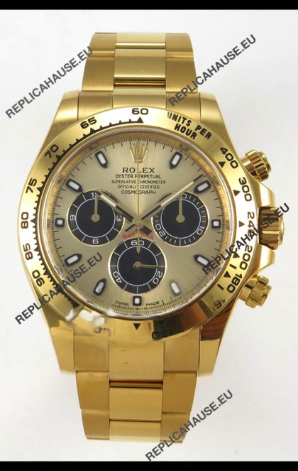 Rolex Daytona Super Clone 116508 Yellow Gold - Gold Dial Original Cal.4131 Movement
