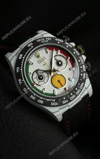 Rolex Daytona DiW Ferrari White Dial Edition Watch - Lightweight Forged Cabon Casing