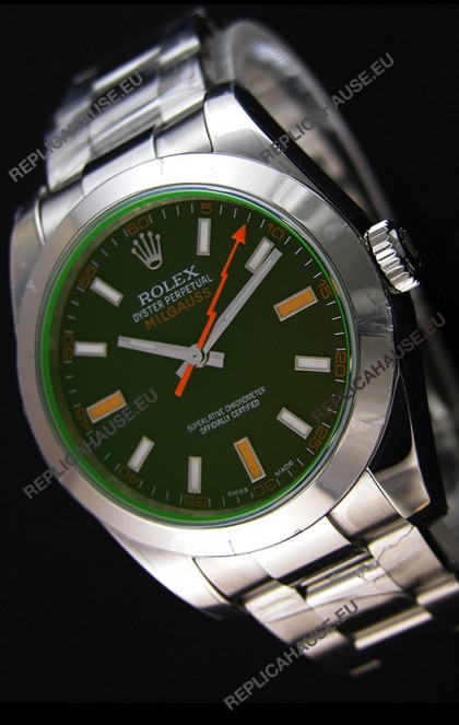 Rolex Milgauss 116400M Swiss Watch with Black Dial - Ultimate 904L Steel Watch 