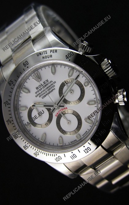 Rolex Cosmograph Daytona 116520 White Dial Original Cal.4130 Movement - Ultimate 904L Steel Watch 
