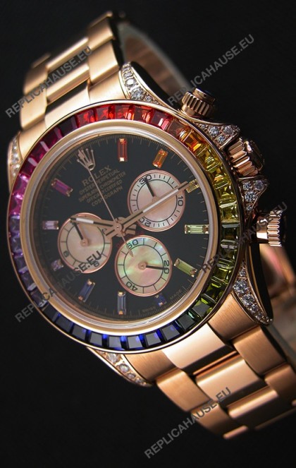 Rolex Cosmograph Daytona 116595RBOW Rverose 1:1 Mirror Replica Cal.4130 Movement