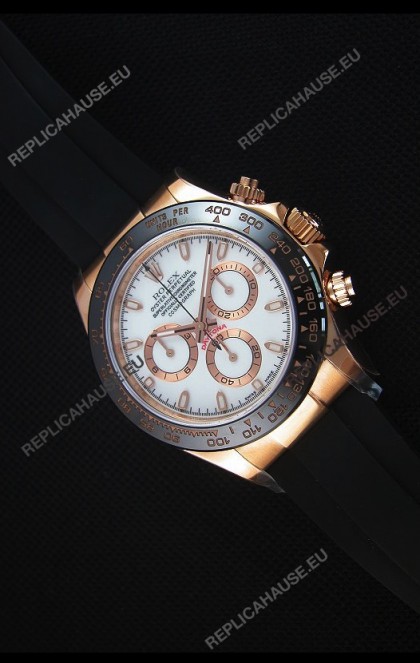 Rolex Daytona 116515 Everose 1:1 Mirror Replica White Dial Watch 