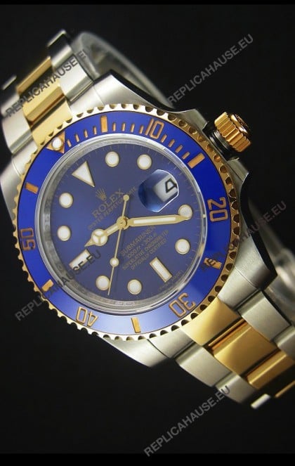 Rolex Submariner 16613 Two Tone Ceramic Bezel Swiss Replica 1:1 Watch with Swiss 3135 Movement 