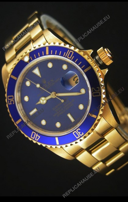 Rolex Submariner 16618 Gold Replica 1:1 Watch with Swiss 3135 Movement