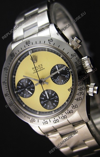 Rolex Daytona Vintage REF 6264 Off-White Dial Swiss Replica Watch - 904L Steel Watch 