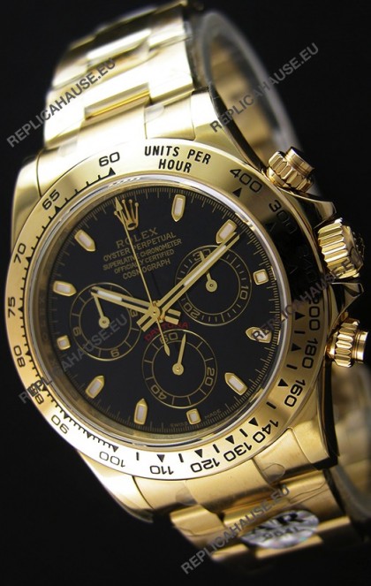 Rolex Cosmograph Daytona 116528 Yellow Gold Original Cal.4130 Movement - Improved Ultimate 904L Steel Watch