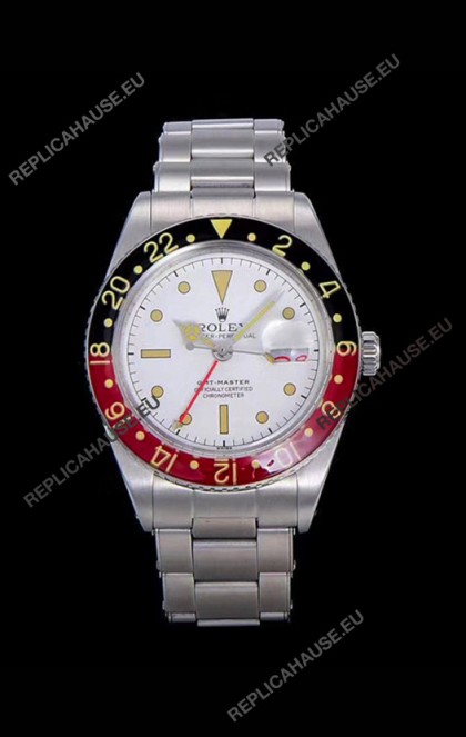 Rolex GMT Master ALBINO Edition Vintage Swiss Watch in White Dial