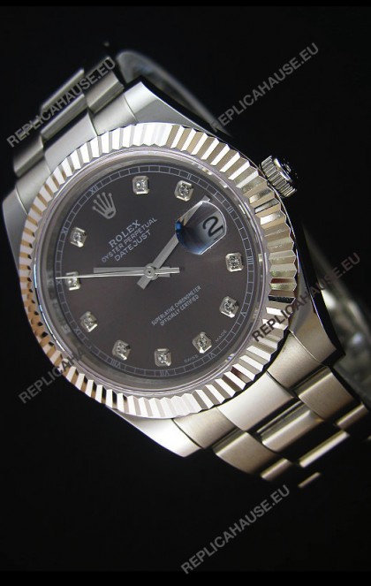 Rolex Datejust Japanese Replica Watch - Grey Dial in 41MM with Oyster Strap