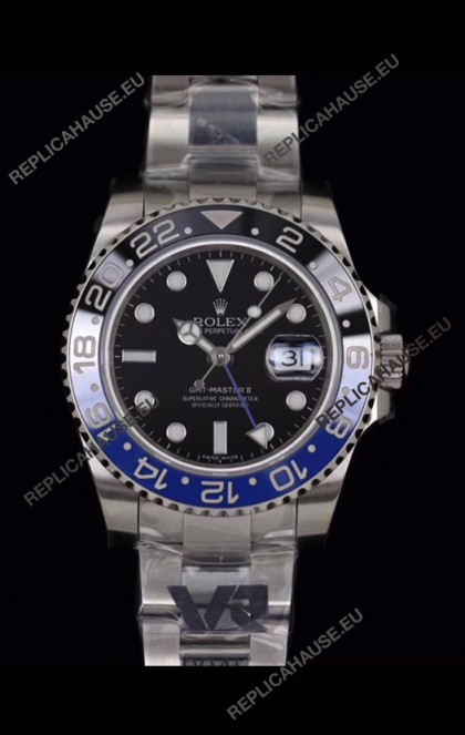 Rolex GMT Masters Batman Japanese Replica Movement Watch in Oyster Strap 