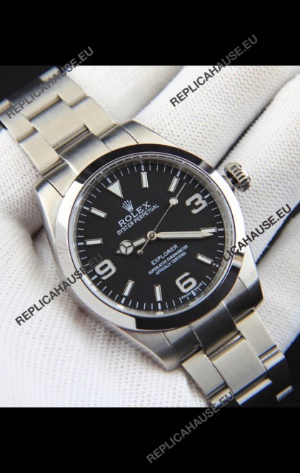 Rolex Explorer I Japanese Movement Replica Watch in Stainless Steel Black Dial 39MM